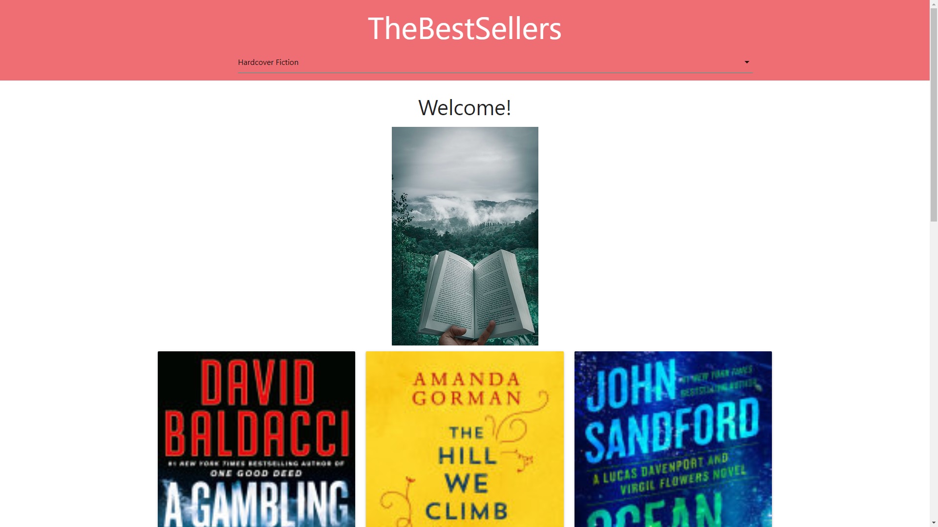 TheBestSellers landing page screenshot